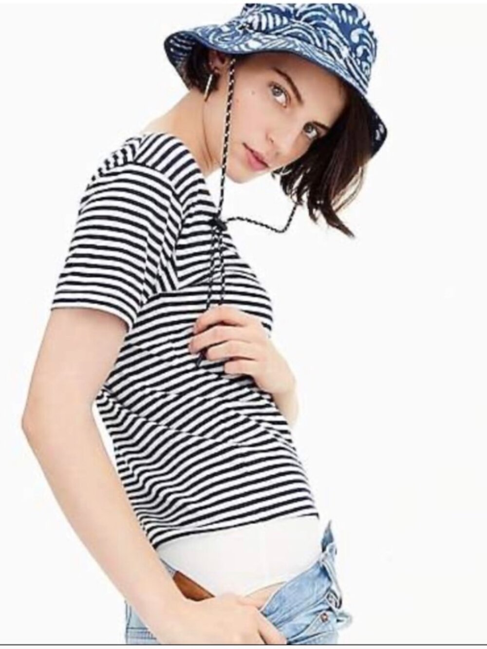 J. Crew Striped Pocket T Shirt Bodysuit